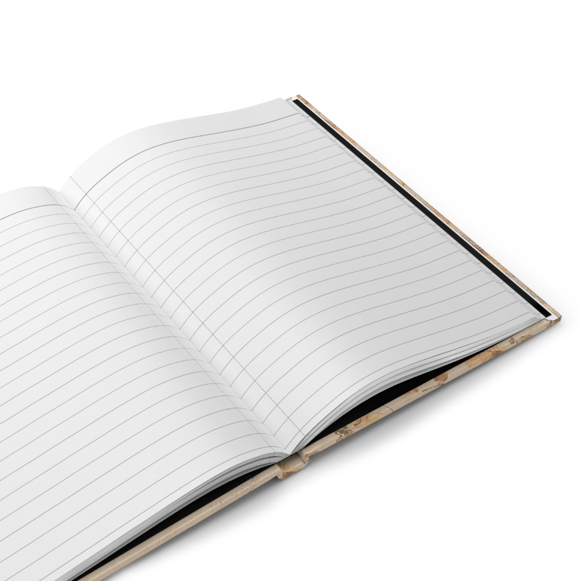 Autumn notebook opened with lined pages on a white background by Studio Hill Designs